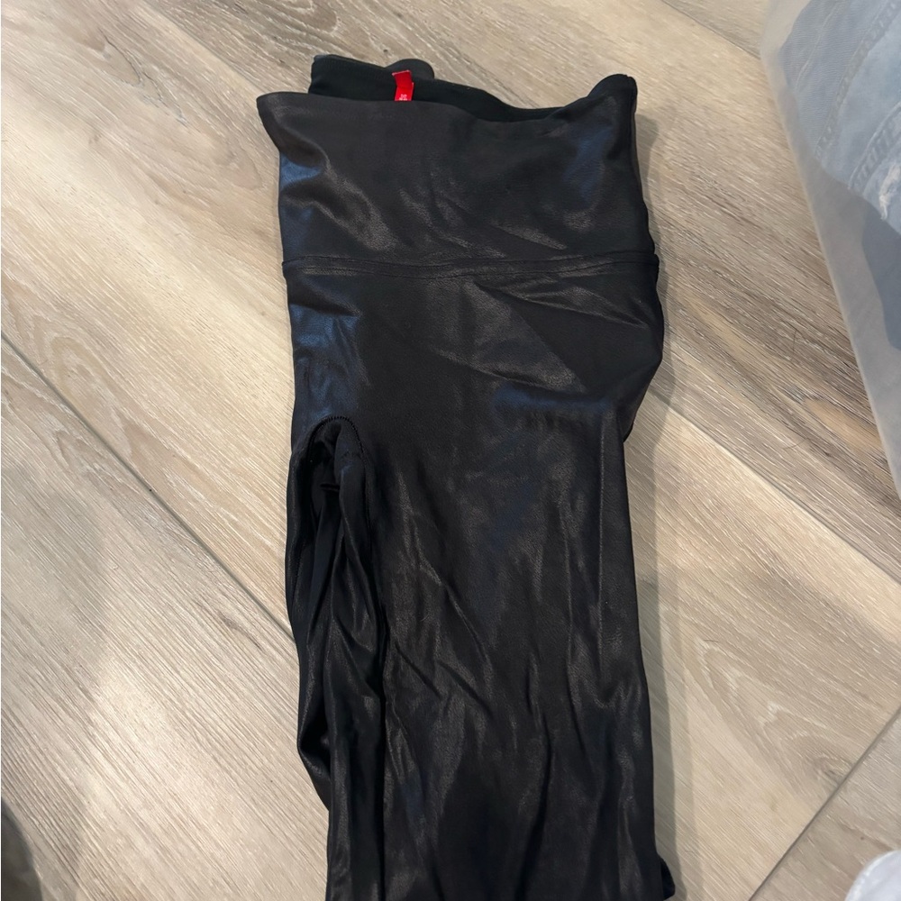 Black Spanx Shiny Leggings